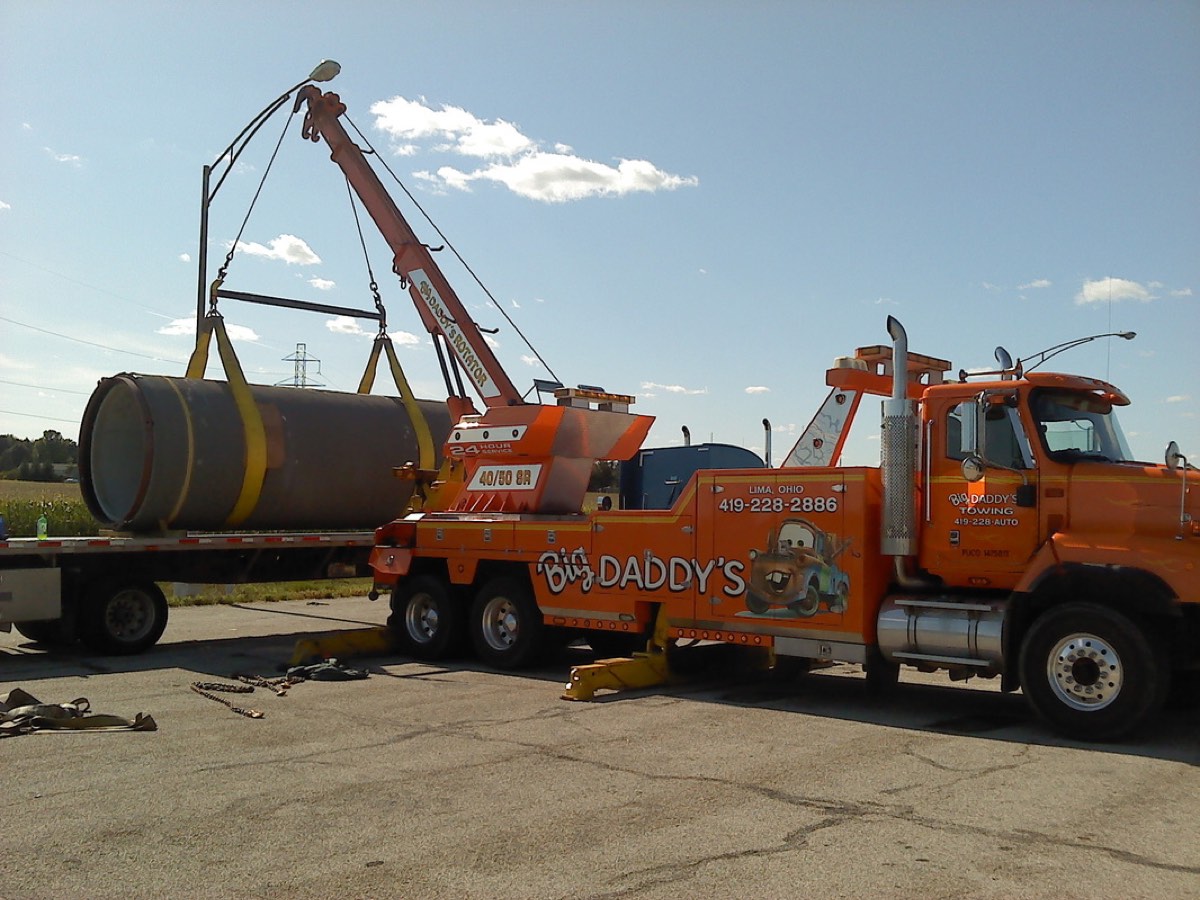 Big Daddy's rotator lifting a tank